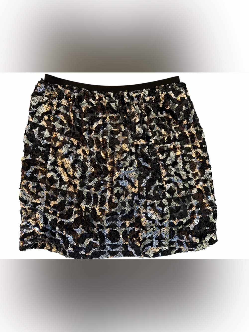 Paraella Black Silver Sequin Mini Skirt
